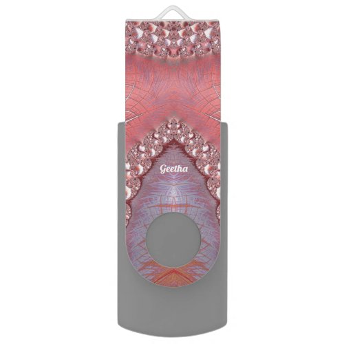 GEETHA  Abstract Pattern Pink White Gray  Flash Drive