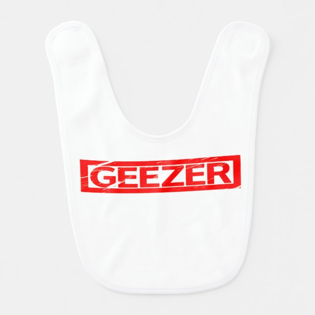 Geezer Stamp Baby Bib (Front)