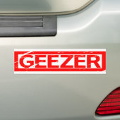 Geezer Stamp Bumper Sticker (On Car)