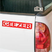 Geezer Stamp Bumper Sticker (On Truck)