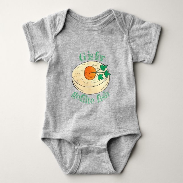 Gefilte Fish Jewish Holidays Shabbat Passover Food Baby Bodysuit (Front)