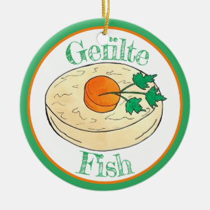 Gefilte Fish Jewish Holidays Shabbat Passover Food Ceramic Ornament