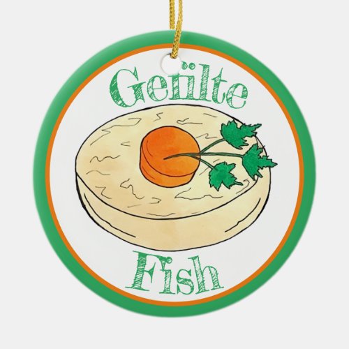 Gefilte Fish Jewish Holidays Shabbat Passover Food Ceramic Ornament