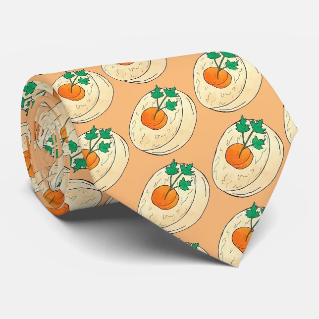 Gefilte Fish Jewish Holidays Shabbat Passover Food Neck Tie (Rolled)