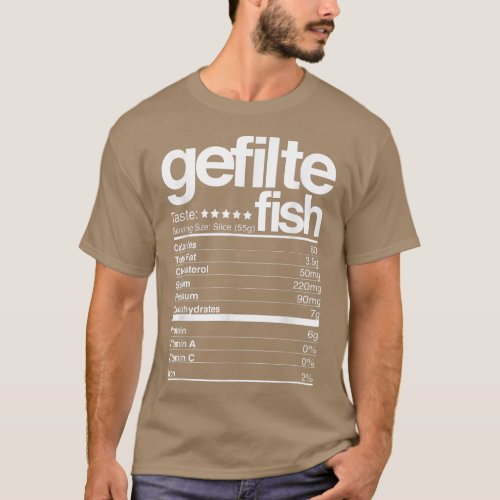 Gefilte Fish Nutritional Facts Jewish Hanukkah Foo T_Shirt