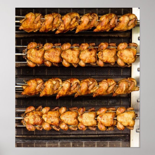 Geflügel Grill Küchen Poster (Front)