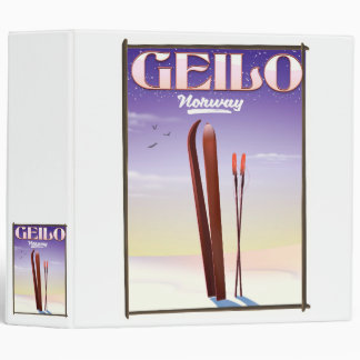 Geilo , Norway ski travel poster 3 Ring Binder