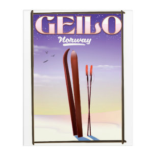 Geilo , Norway ski travel poster Acrylic Print