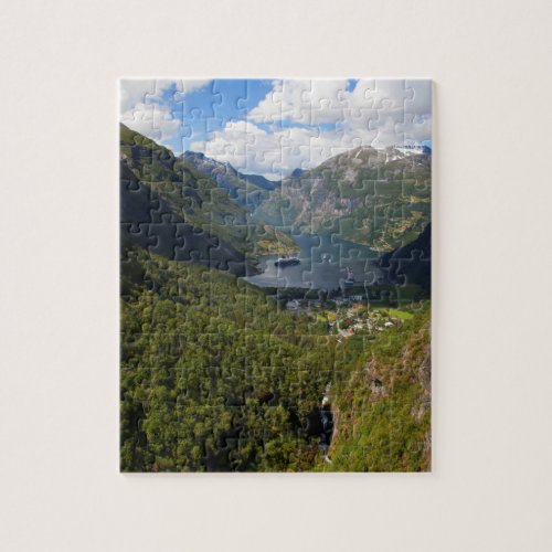 Geiranger Fjord landscape Norway Jigsaw Puzzle