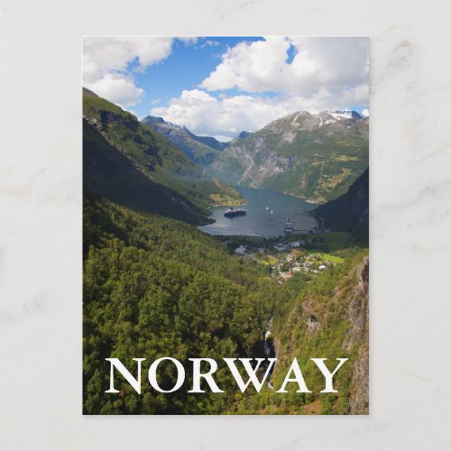 Geiranger Fjord landscape Norway Postcard