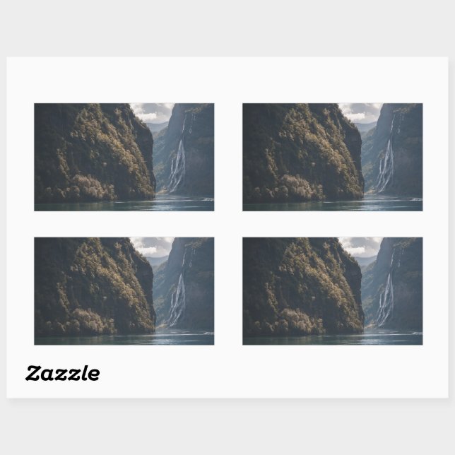 Geiranger Fjord Norway Rectangular Sticker (Sheet)