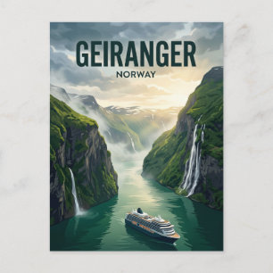 Geirangerfjord Cruise Norway Postcard