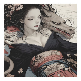Geisha 071428 faux canvas print