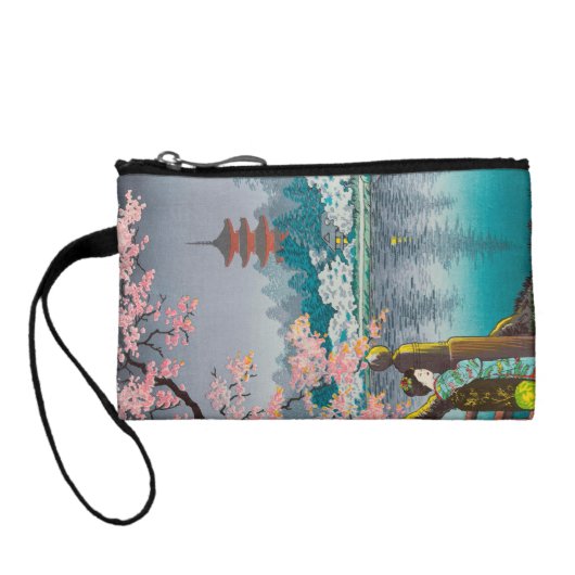 Geisha and Cherry Tree, Ueno Park japanese scenery Coin Purse (Back)