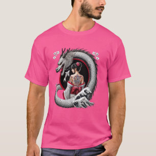Geisha and Dragon Tattoo Art T-Shirt