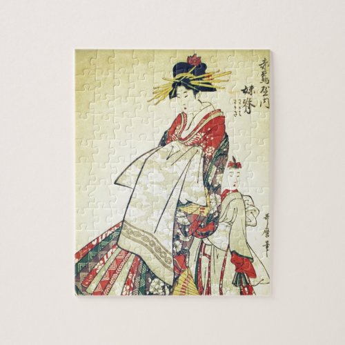 Geisha and Little One Jigsaw Puzzle