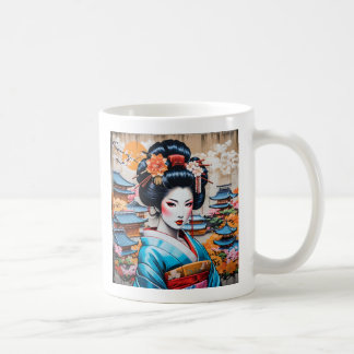 Geisha and Sakura: Japanese-Inspired Art Coffee Mug