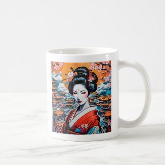 Geisha and Sakura: Japanese-Inspired Art Coffee Mug