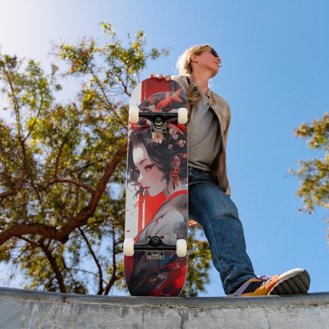 Geisha Anime Woman Skateboard (Outdoor 1)