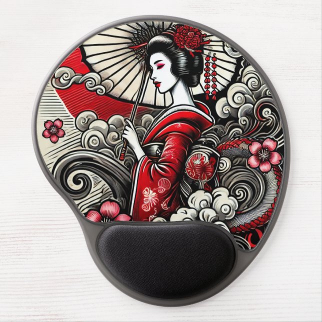 Geisha Art Ergonomic Mouse Pad (Front)