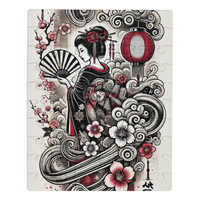 Geisha Art Jigsaw Puzzle (Puzzle Vertical)