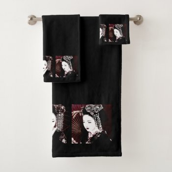 Geisha Bath Towel Set by ADMIN_CHOLEWESS at Zazzle