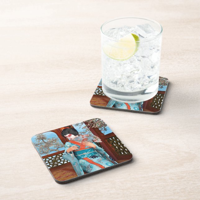 Geisha Beverage Coaster (Right Side)