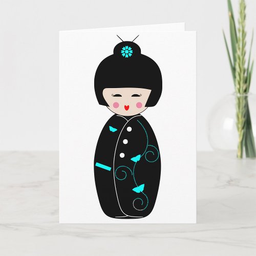 Geisha Cartoon Greeting Cards