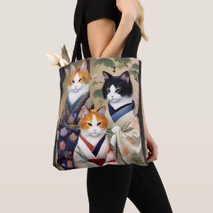 Geisha Cats Tote Bag