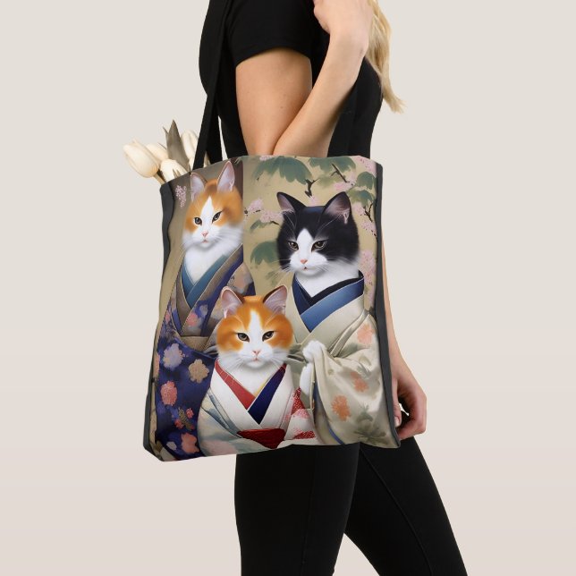 Geisha Cats Tote Bag (Close Up)