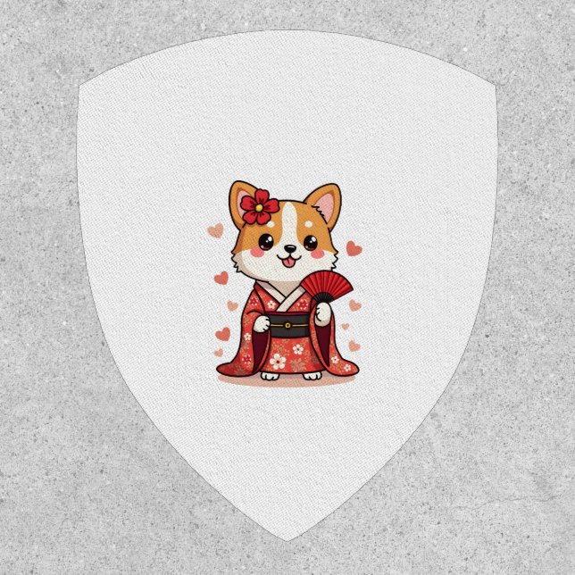 Geisha Corgi Dog Lover Welsh Patch (Front)