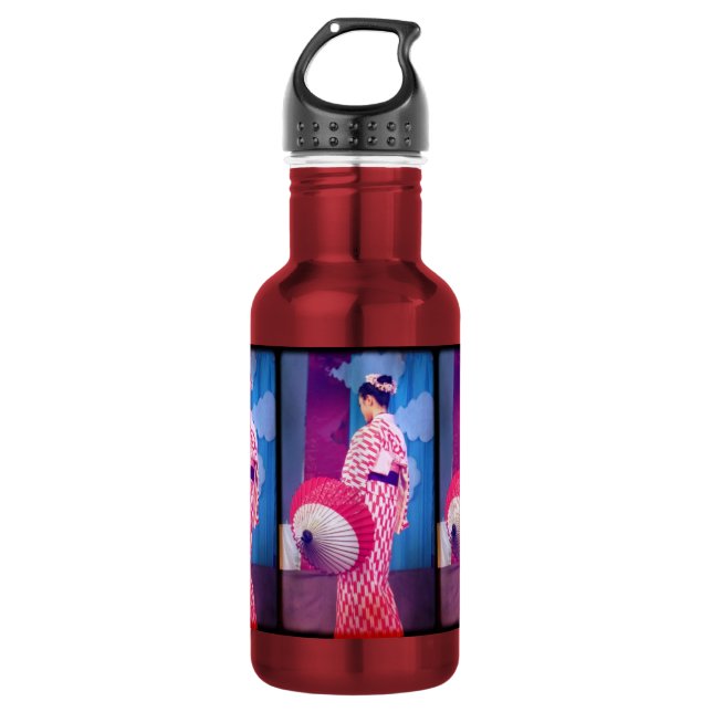 Geisha Dance Stainless Steel Water Bottle (Front)