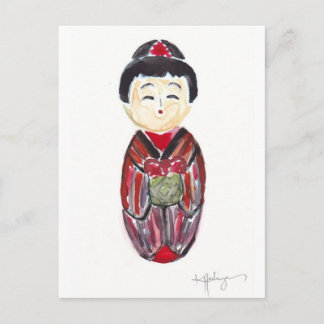 geisha doll post card