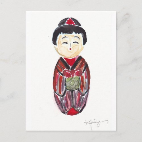 geisha doll post card