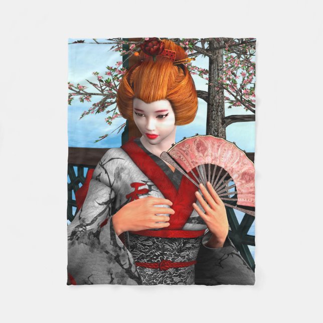 Geisha Fleece Blanket (Front)