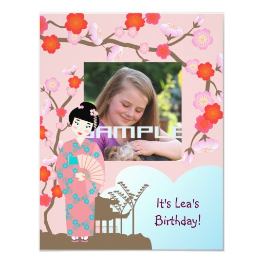 Geisha girl birthday party invitation