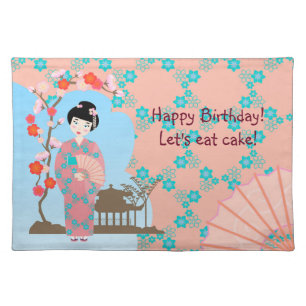 Geisha girl birthday party placemat