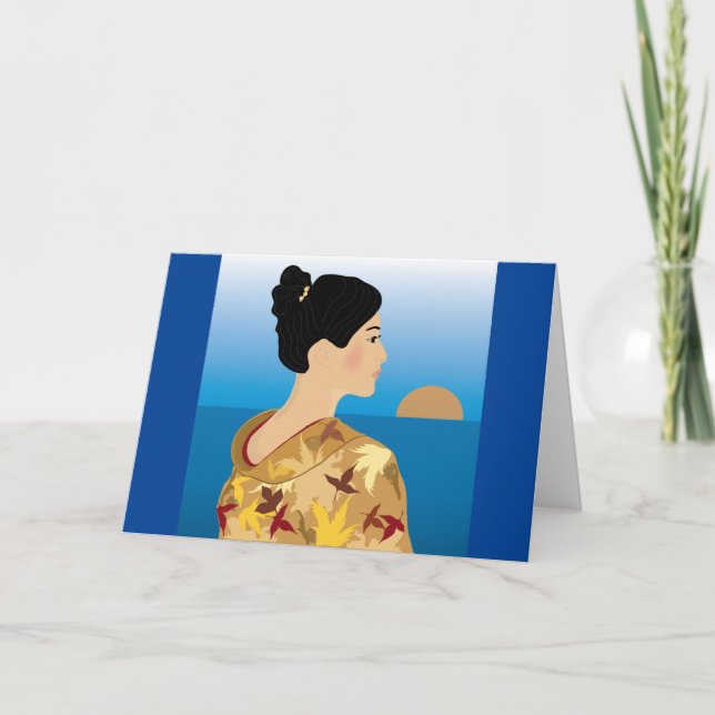 Geisha Girl Greeting Cards (Front)