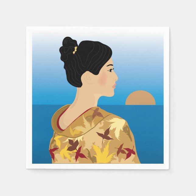 Geisha Girl Paper Napkins (Front)