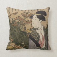 Geisha Girl Throw Pillow