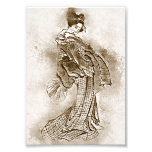 Geisha Girl Vintage Traditional japanese ART Photo Print