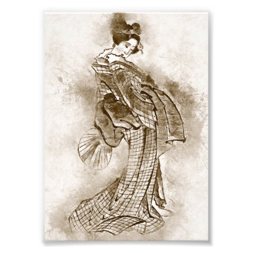 Geisha Girl Vintage Traditional japanese ART Photo Print
