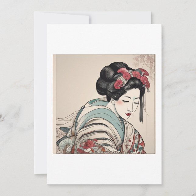 geisha illustration invitation (Front)