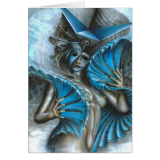 Geisha in blue cards