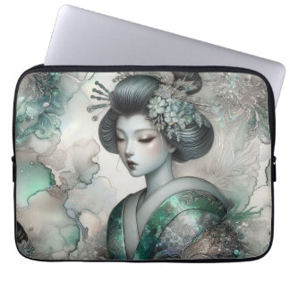 Geisha in Green Design Series #2 Laptop Sleeve