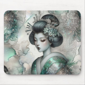 Geisha in Green Design Series #2 Mouse Pad