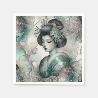 Geisha in Green Design Series #2 Napkins