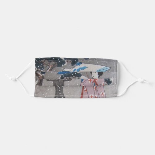 Geisha in Snow Adult Cloth Face Mask