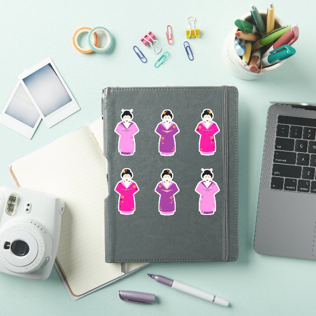 Geisha in Traditional Dress Kimonos Sticker (iPad Cover)
