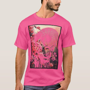 Geisha Japan Art Sakura Cherry Blossom Samurai Cul T-Shirt